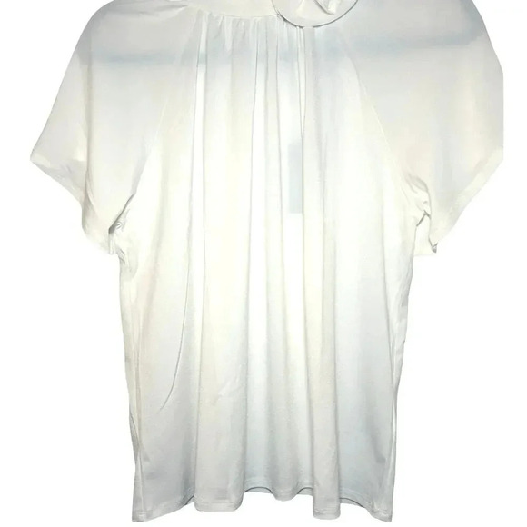 NWT Cable&Gauge Women’s Short Sleeve Rose Collar Blouse Whispering White Size L - Picture 5 of 6